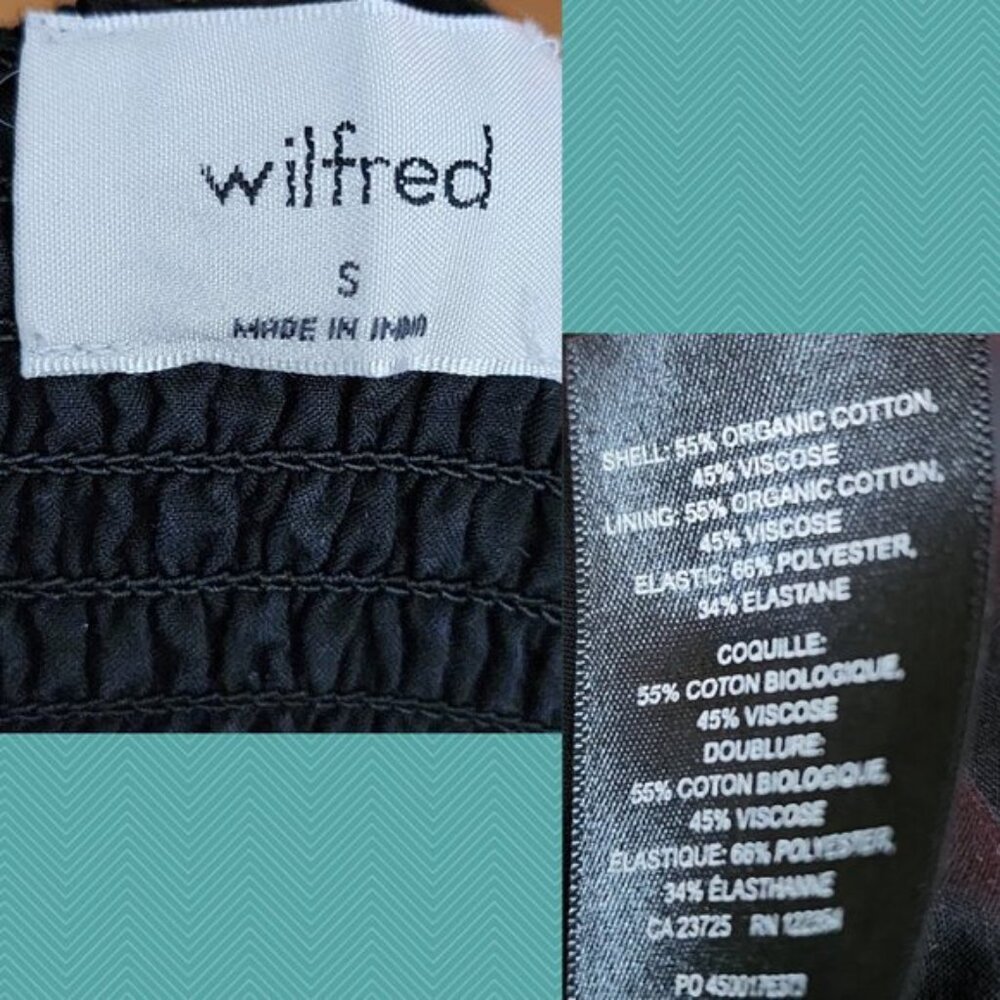 Wilfred Black Organic Cotton Smocked Reminisce Midi Dress View 5